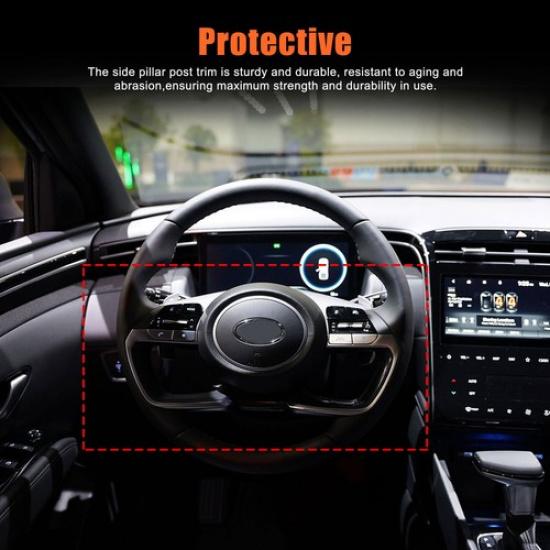 Carbon Steering Wheel Bezel Trim Covers Accessories For Hyundai Santa Cruz +