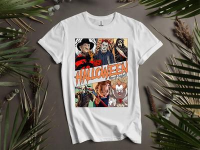 Футболка с постером Halloween Horror Nights Футболка Мужская Женская Унисекс Футболка K965