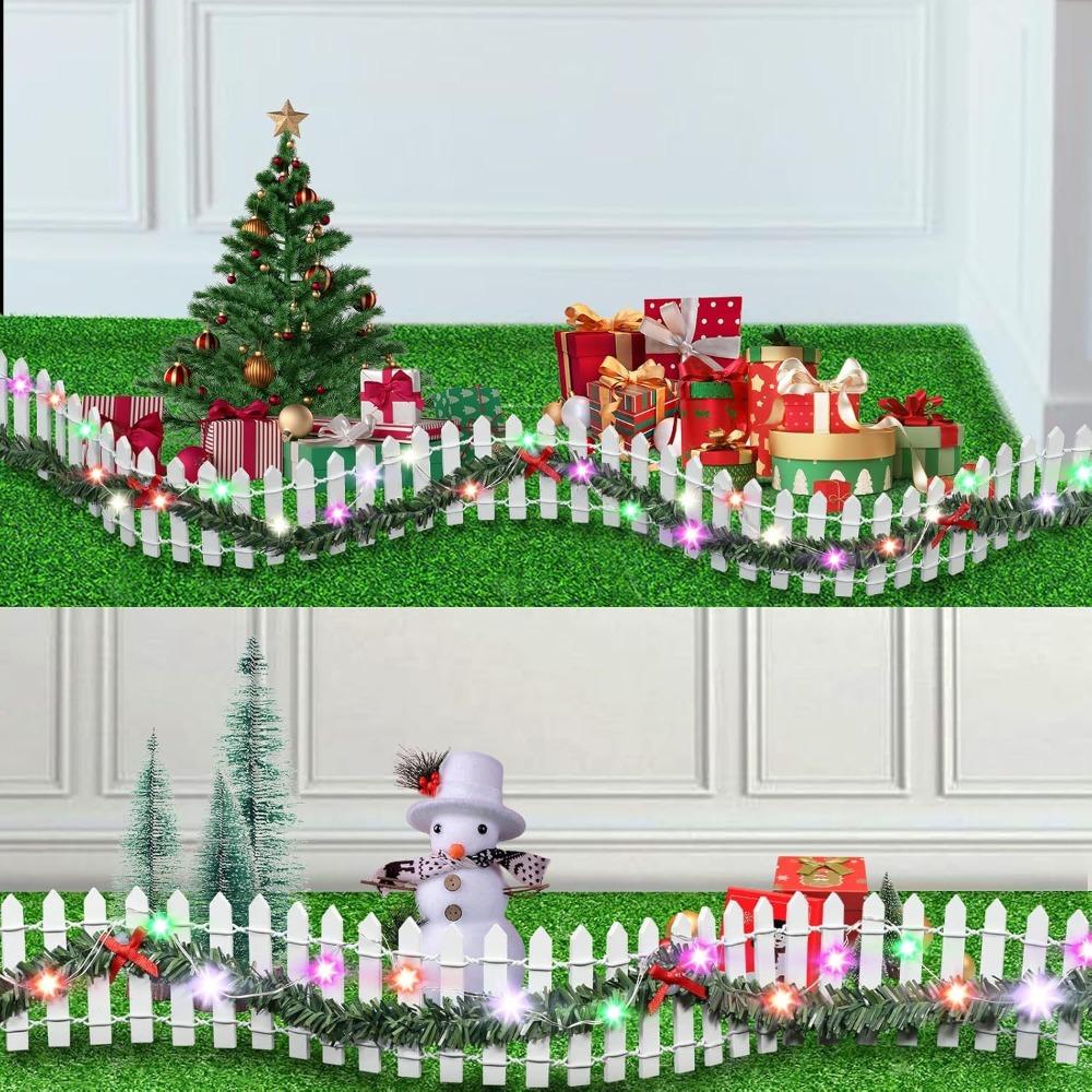 LED Light Garden Fence Micro Landscape Small Fence Fashion Christmas Elf Fence Garden