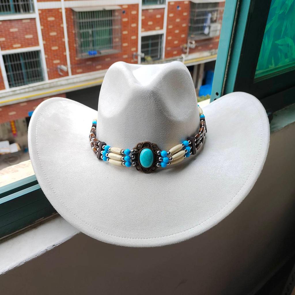 Замшевая шляпа Fedora Ковбойские шляпы в стиле вестерн Замшевая ковбойская шляпа в стиле вестерн Мужская и женская ковбойская шляпа с большими полями с каплевидным верхом