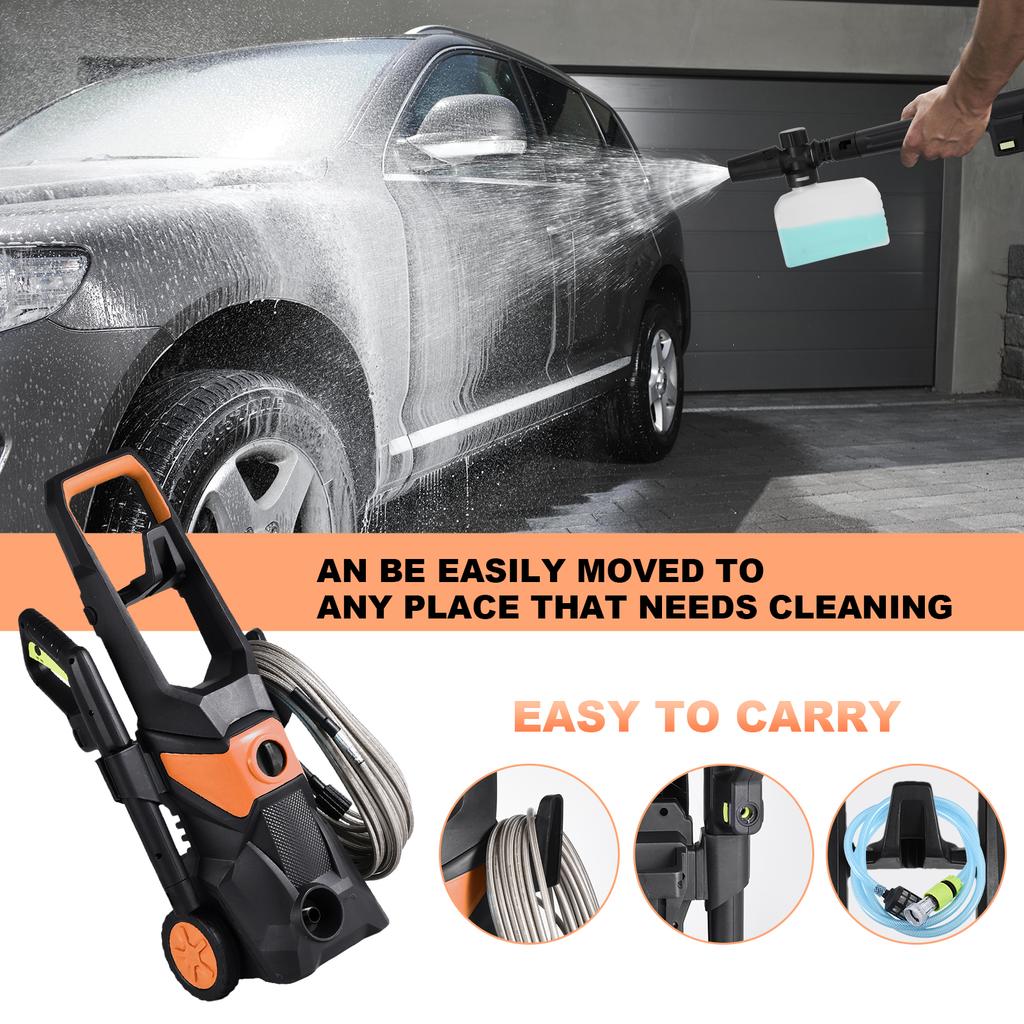 Электрическая мойка высокого давления для автомобиля 2100PSI 3000 Вт Автомобильная портативная уборочная машина высокого давления Машина для давления воды для мойки автомобиля