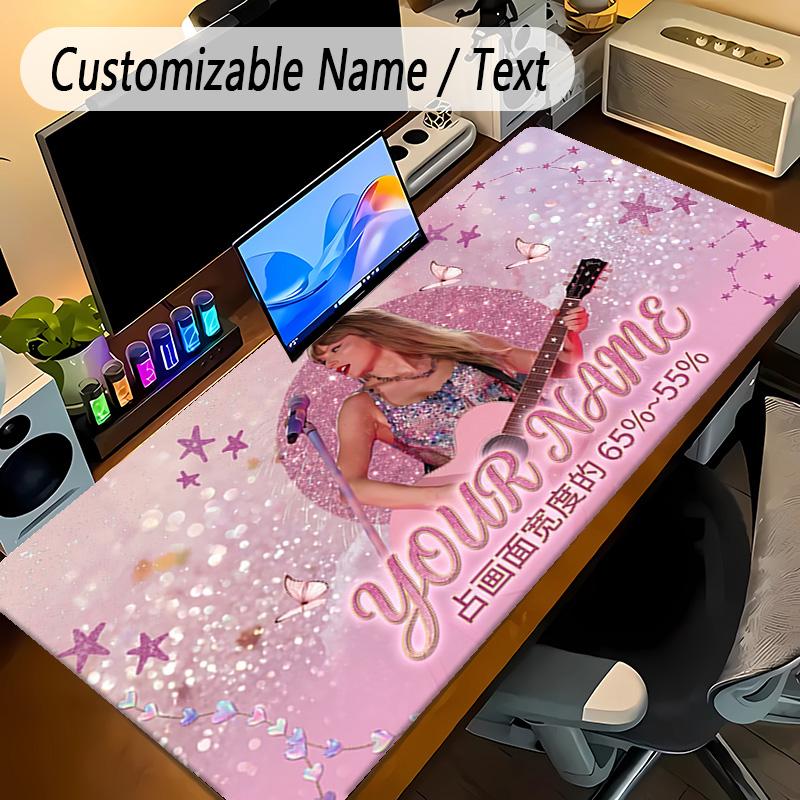 Large Mouse PadTaylor Swift Custom Name Text Personalized Desk Mat Non Slip Gaming Pad