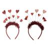 Красные Пайетки Сердце Ободки День Святого Валентина Повязка на Голову Блестящая Мишура Обруч для Волос Праздничная Свадебная Новогодняя Головной Убор