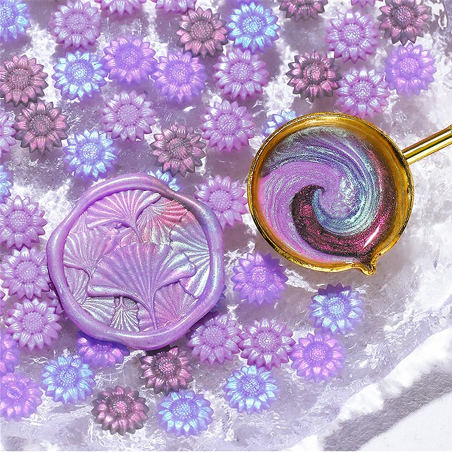 100 шт./пакет, воск для сургуча цвета Авроры, подсолнух, смешанные цвета, для свадебных приглашений, конвертов, упаковки винных подарков