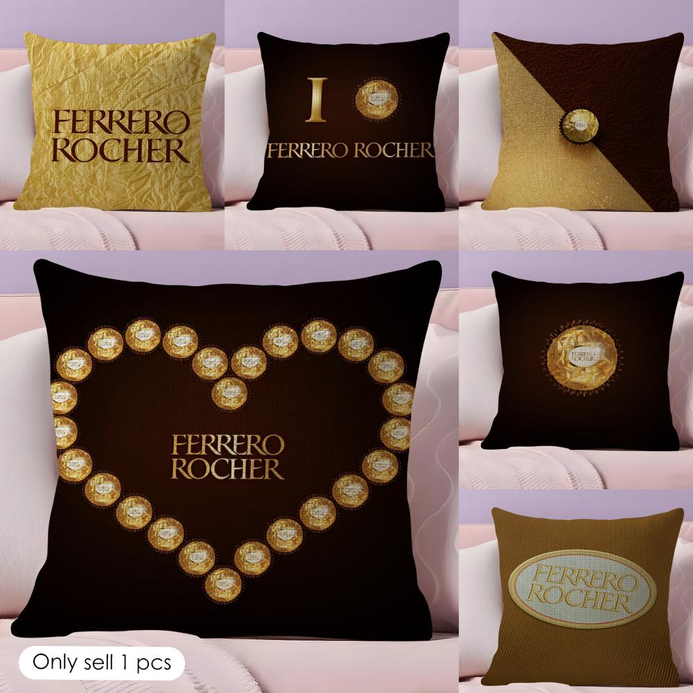 Anime Sweet FFerrero Cushion Cover Natural Linen Organic Fabric DoubleSided Printing Couch Pillow Covers Home Decor