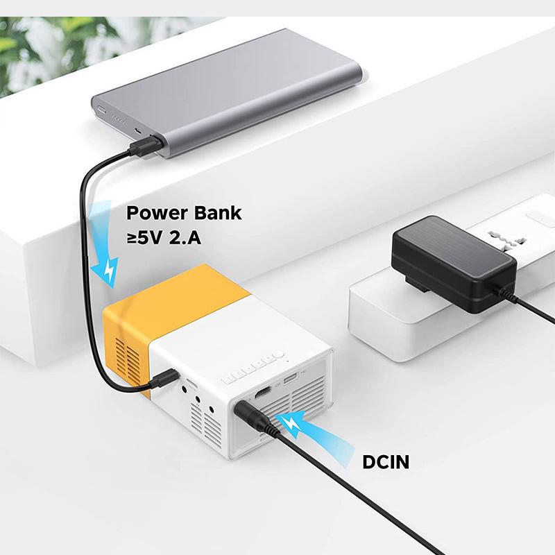 HD Мини-портативный проектор YG300 - Компактный кинотеатр для использования в помещении/на улице