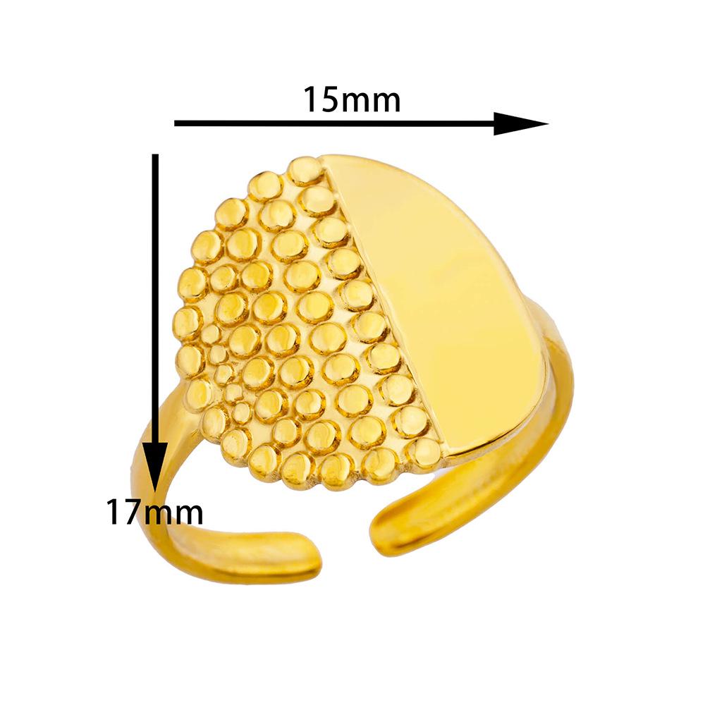 Stainless Steel Heart Geometric Hydraulic Ring for Women