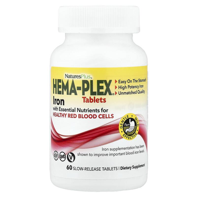 Hema-Plex®, Iron with Essential Nutrients for Healthy Red Blood Cells, 60 Slow-Release Tablets