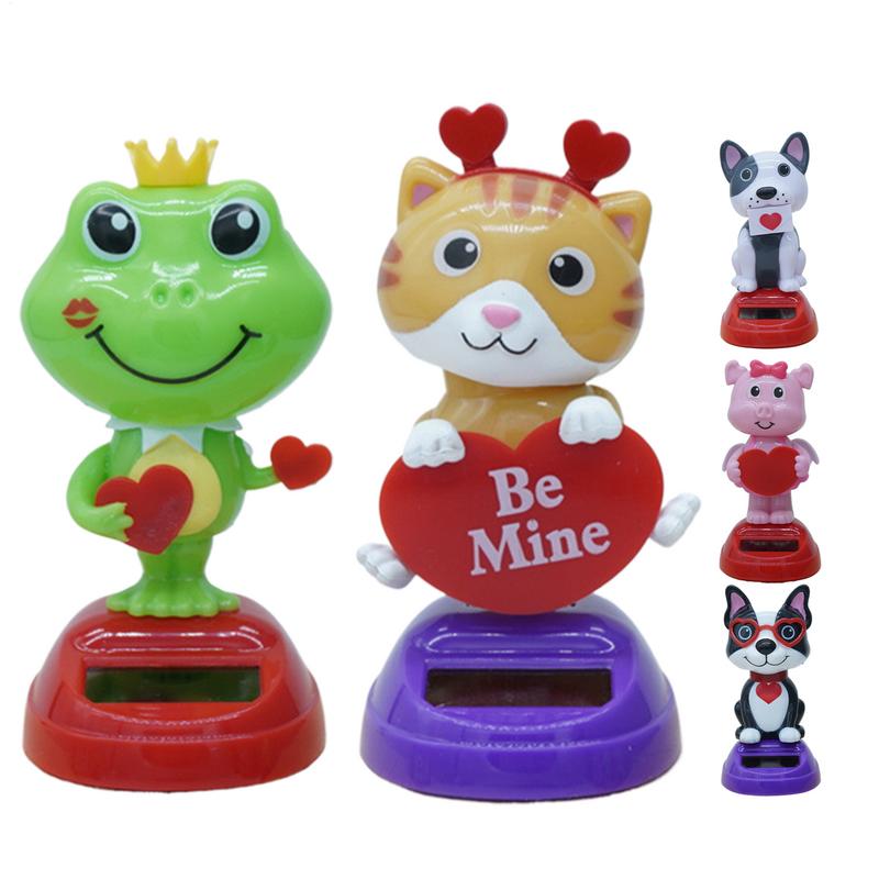 Солнечные танцующие игрушки Декоративное животное для приборной панели автомобиля Украшение на День святого Валентина Настольное украшение для домашнего декора Декоративная фигурка для приборной панели автомобиля