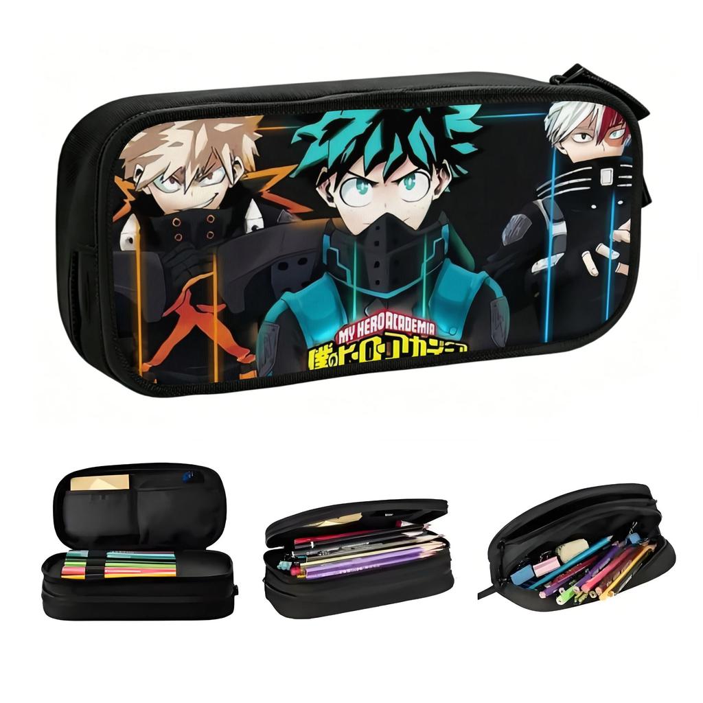 Cute Japan My Hero Academias Anime Manga Pencil Cases for Boys Girls Large Capacity Pen Box Bag School Supplies