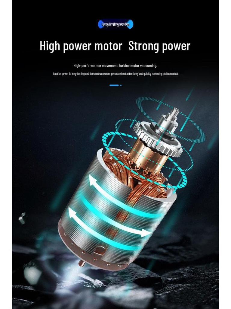 Перезаряжаемый беспроводной ручной автомобильный пылесос высокой мощности с сильным всасыванием для волос