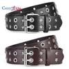 Star Style Double Exhaust Eye Punk Style PU Belt Decorative Trouser Belt