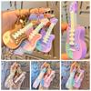 Fashion Guitar Key Chain Cute Musical Instrument Keychain Sweet Guitar Keyring  Car Key Ornament