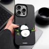 Чехол с текстурой кожи и мультяшной пандой для iPhone 16 15 14 Pro Max 13 12 Pro Max 11, противоударный, матовый, мягкий ТПУ, силиконовый чехол для телефона