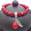 Handmade Red Agate Crystal Bracelet with Chalcedony Stones for Women