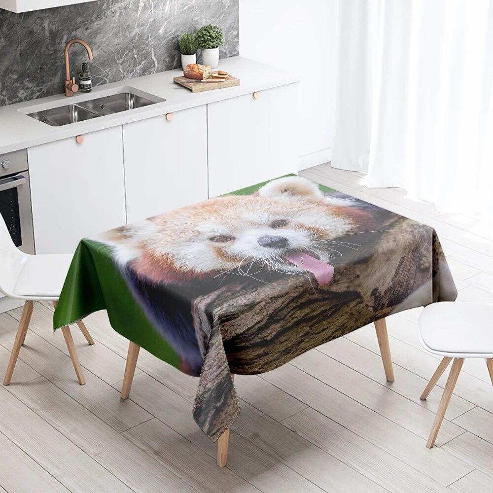 Скатерть с красной пандой, милое животное, противообрастающая водонепроницаемая прямоугольная скатерть для кухонного стола, украшение для дома