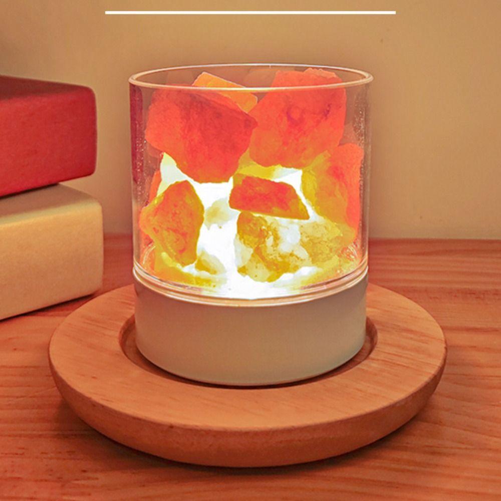 Natural Crystal Salt Lamp 7 Color Lights Table Lava Lamp Decorative Fixture LED Table Light  Desk