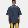 Evisu Пэчворк Цветочная рубашка с коротким рукавом Мужские рубашки 2ESHTM2SS268OSDN