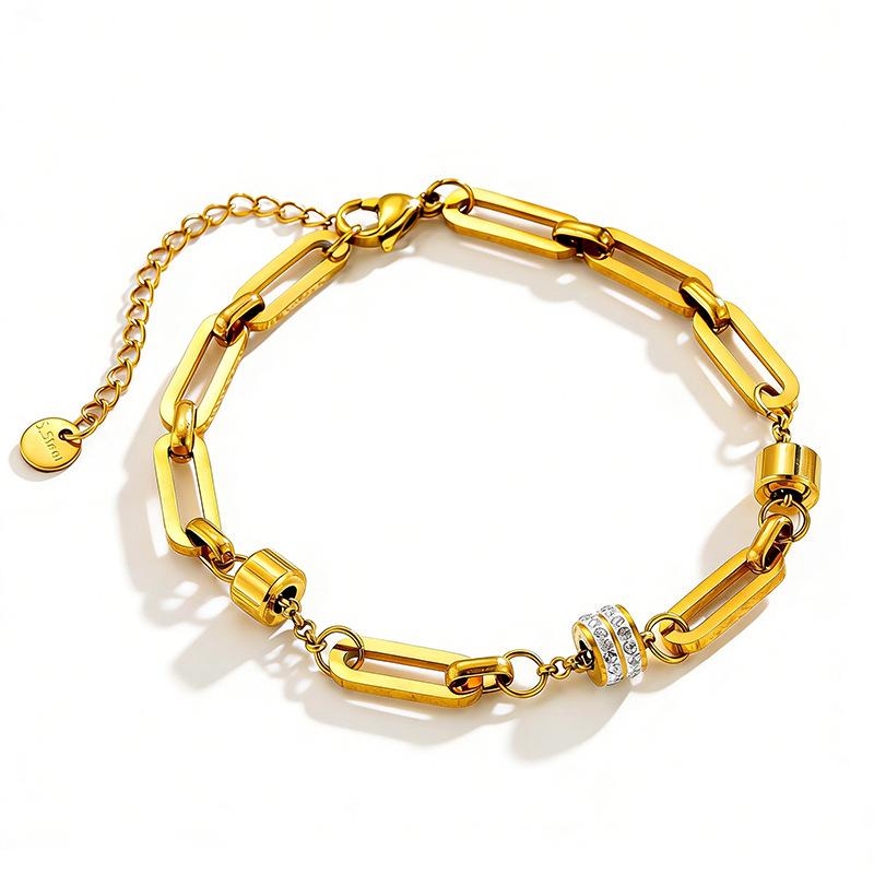 Simple and elegant elliptical bracelet titanium steel bracelet, suitable for all seasons as a versatile accessory.