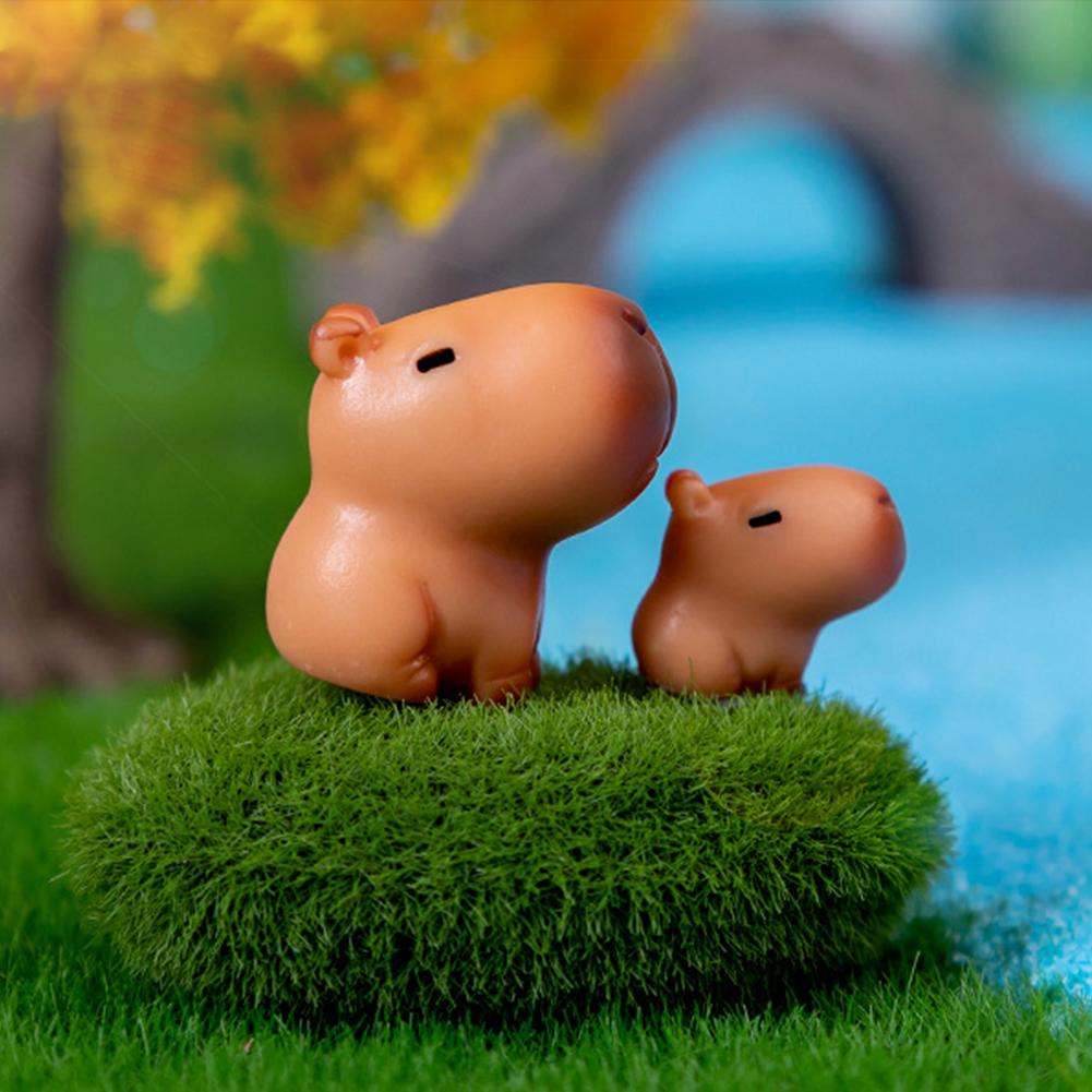 Милые фигурки капибары, миниатюрные украшения для рукоделия, микропейзажи, кавайные аксессуары для салона автомобиля, украшения для дома, детский подарок