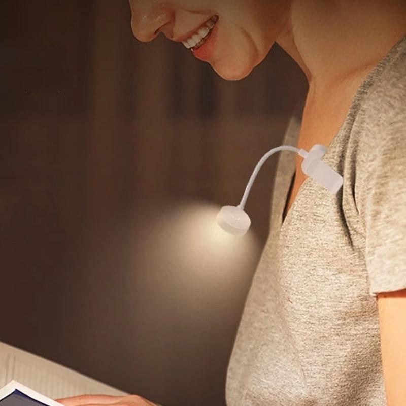 Складная мини-книга-лампа с клипсой, перезаряжаемая от USB, светодиодный ночник, 3 режима, защита глаз, плавная регулировка яркости, гибкая, для чтения в спальне