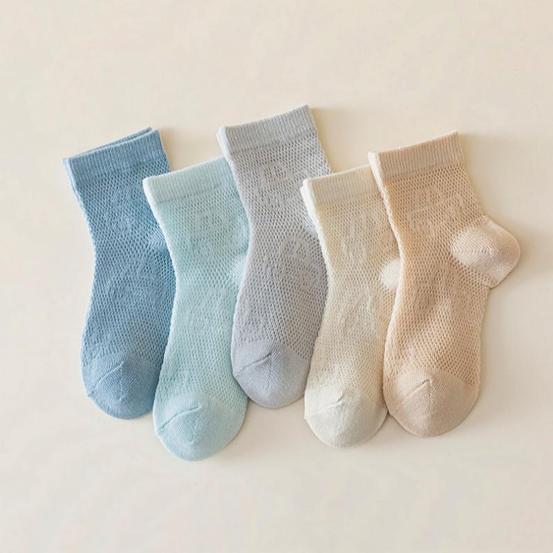 5 пар/набор Детские носки-сетка для мальчиков с мультяшной машинкой, летние тонкие дышащие носки для мальчиков, повседневные детские студенческие носки 2-12 лет, новые