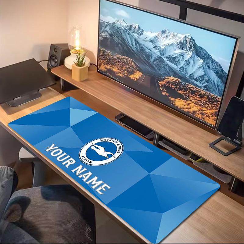 Brighton Hove Albion Custom Name Large Size Mouse Pad Large Gaming Table Cushion Non-slip Laptop Tablet Big Mousepad XXL Mat Mini PC Playmat With Lock