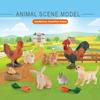 Chicken Rabbit Farm Henhouse Model Puppy Figurine Ranch Model Toy  Children's Toy