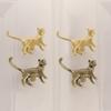 Brass Door Knobs Vintage Cat Cupboard Drawer Pulls New Furniture Handle  For Kitchen Wine Cabinet