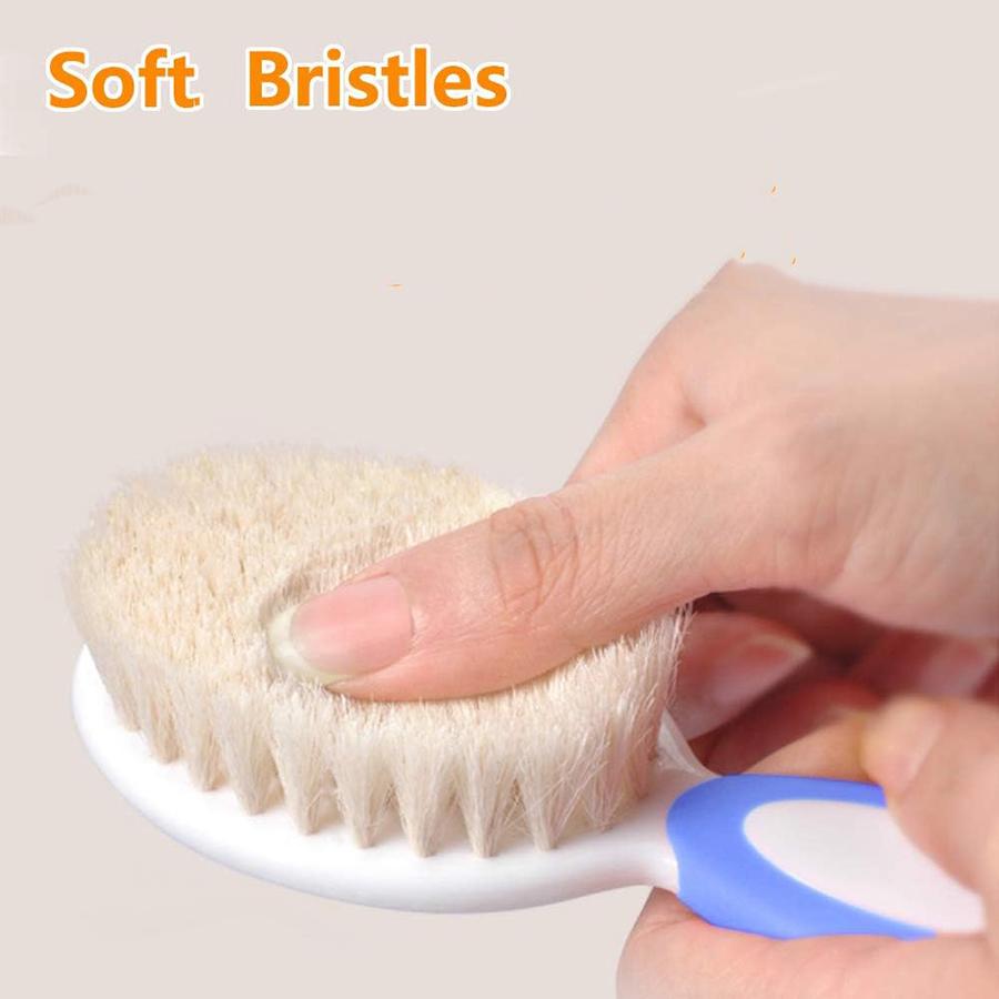 Набор детских щеток для волос для новорожденных малышей с мягкой щетиной, подарочная расческа для колыбели, аксессуары для ухода за ребенком, мягкая расческа для купания младенцев