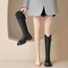 Fashion Women Knee High Boots Fashion Knight Long Booties Square High Heels Autumn Winter Warm Short Plush Shoes