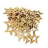 50 Piece 30mm Unfinished Hollow Wooden Shape Star Embellishments for Scrapbooking Crafts