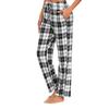 Женские брюки. Удобные пижамные брюки в клетку с принтом в полоску.