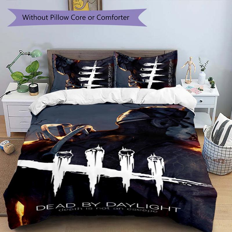 Dead by Daylight 3pcs Bedding Set Duvet Cover Closure Includes 1 Duvet Cover & 2 Pillowcases for All Seasons Bedroom Home Dorm Decor