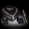 Jewelry Set Rhinestone Inlaid Attractive Accessories Necklace Ring Bracelet Earrings Gift for Party