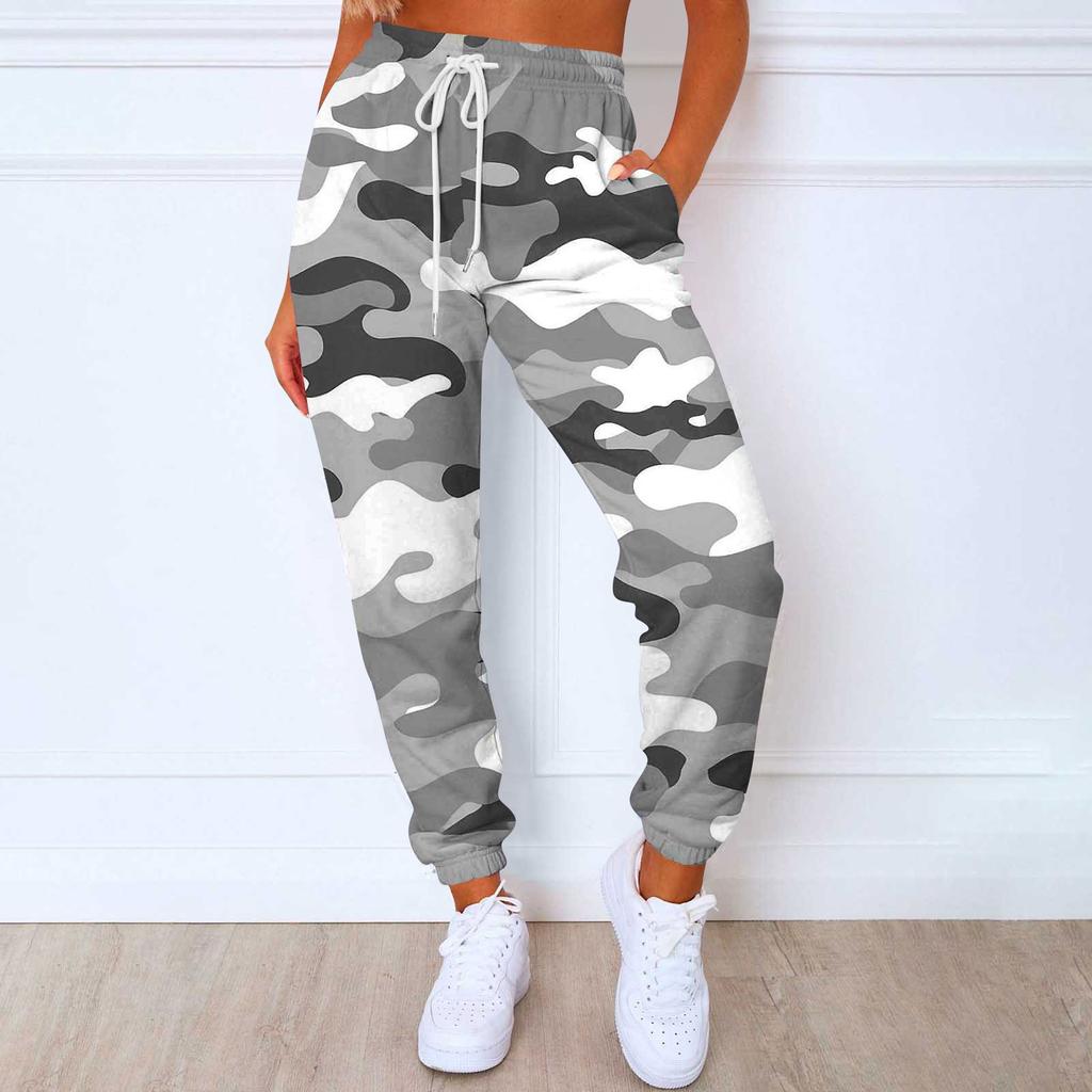 Ladies Casual Fashion Print Casual Pants Sweatshirt Trousers