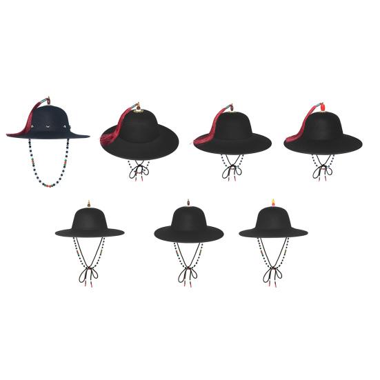 Черная шляпа от солнца Традиционная шляпа костюма летучей рыбы Широкие поля Защита от УФ-лучей Рыбалка Идол Косплей Кепка Головной убор