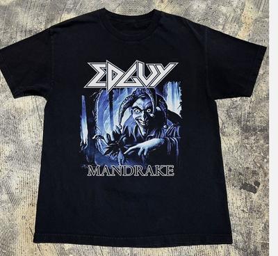 2001 Edguy Mandrake Мировой Тур Короткий Рукав Черный Все Размеры Футболка Унисекс Футболка