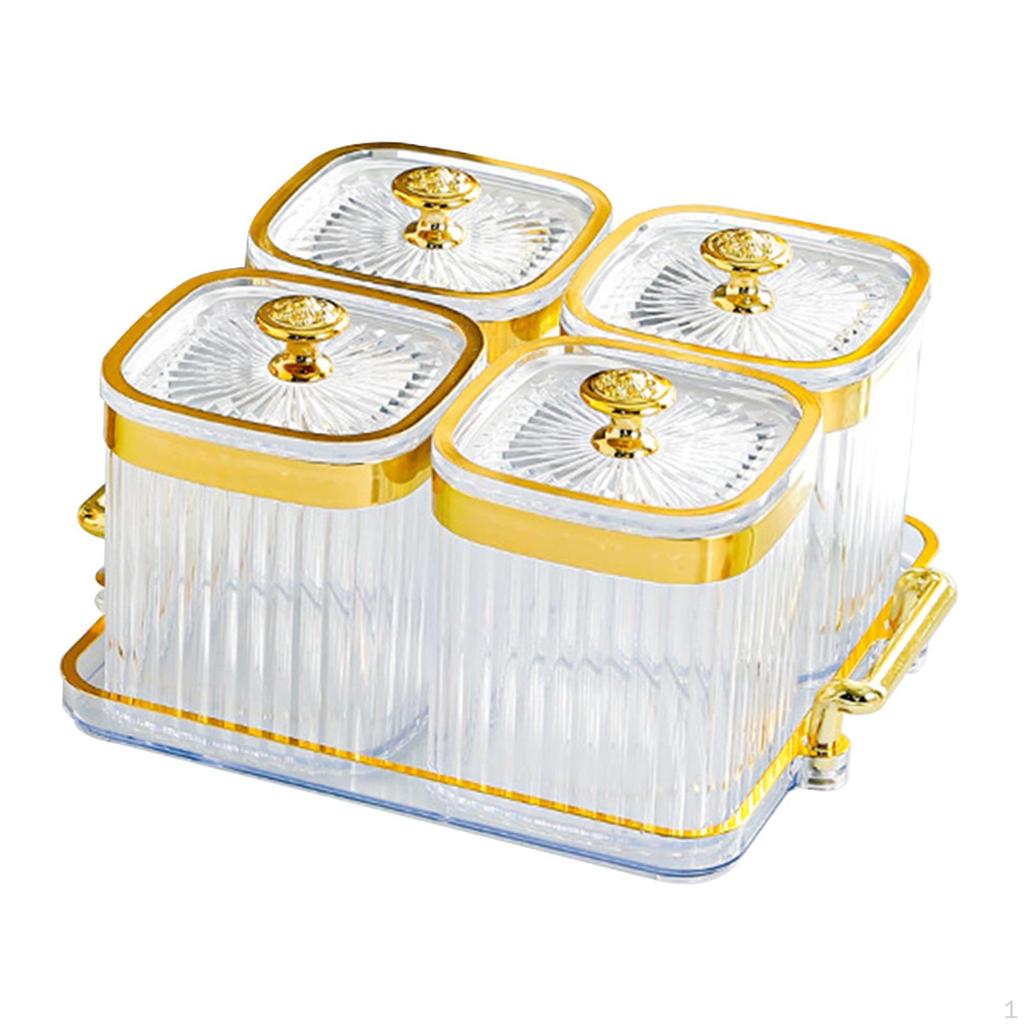 Тарелка для сухофруктов, конфет, орехов, блюдо с крышкой, 4 решетки, разделенные сервировочные тарелки, закуска для вечеринки