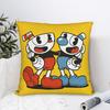 Cupheads And Mugman Square Pillow Cases Game Cushion Cover Fashion Polyester Decorative Pillowcover for Sofa Xcm
