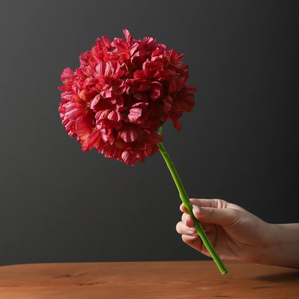 Realistic Look Hydrangea Artificial Flowers Bouquet Reusable Silk Flower Living Room Decoration