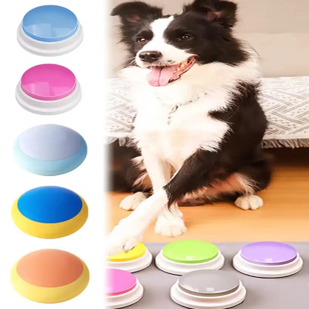 Recordable Dog Answering Button Yellow/Blue Cat Talking Button  Training Communication