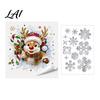 Merry Christmas Room Ornaments 2Pcs Stained Glass Style Window Clings Double‑Sided Printed Xmas Static Durable Holiday Art Decals Snowman