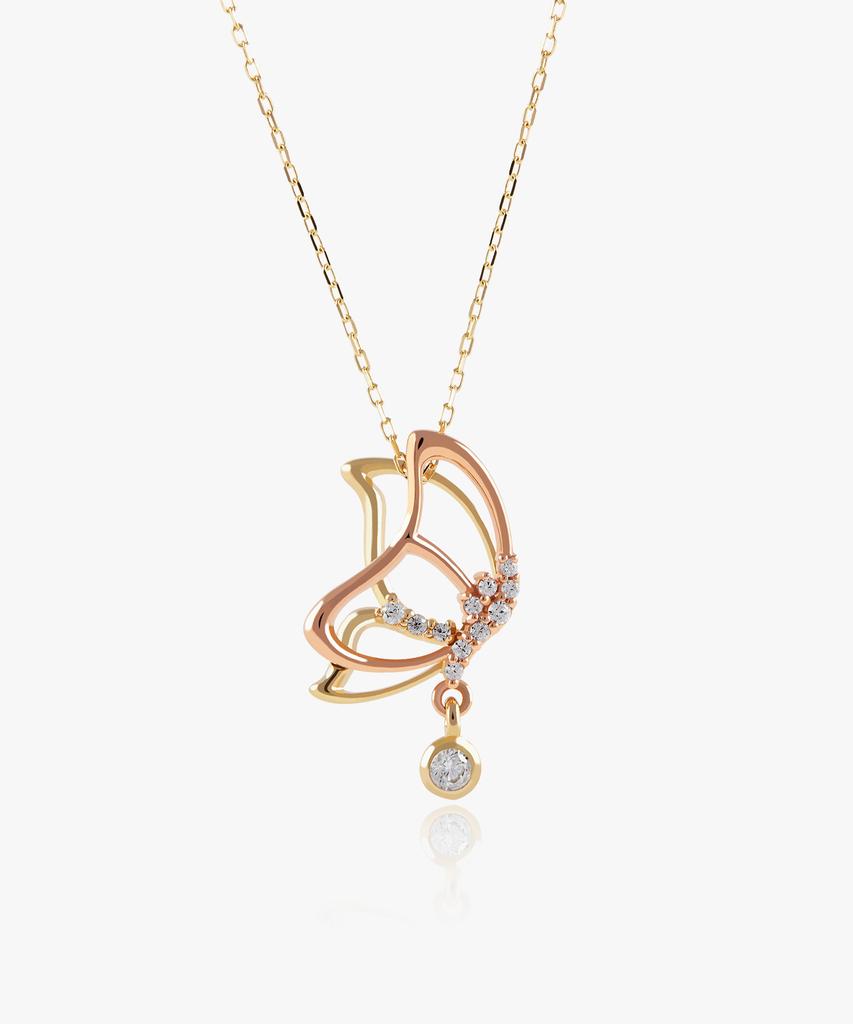 Helene Jewelry 14K Comeli Combi Butterfly Chain Gold Necklace
