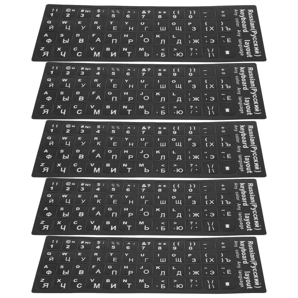 5 Sheets Russian Language Keyboard Stickers Premium Paper Material Matte Texture Non-Slip Comfortable Touch for All Laptop