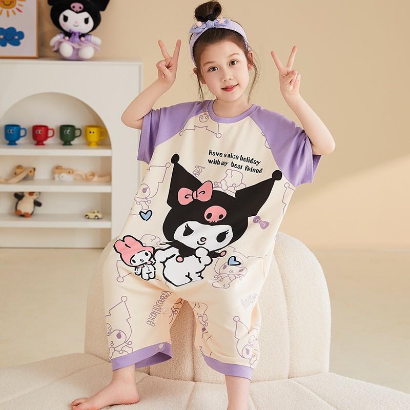 Cotton Baby Romper Pajamas Girls Boys Short Sleeve Sleepwear Toddler Sleepsuit Lightweight Breathable