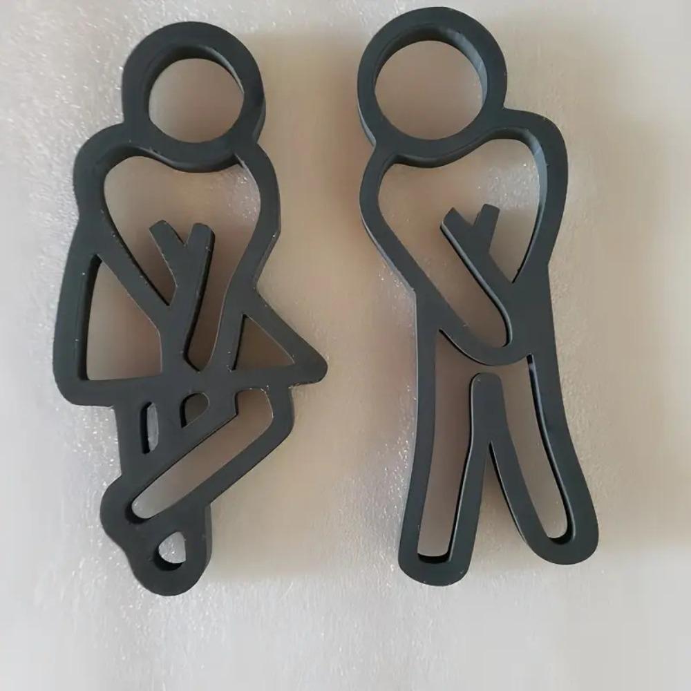2D Flat Toilet Signage 12cm Gender Signs Modern WC Door Signs Shopping Mall