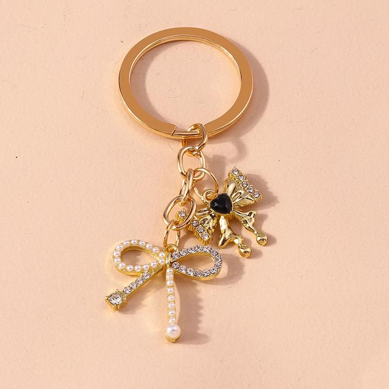 Chic Crystal Bow Bowknot Keychain Women Girls Key Ring Pendants for Car Key Holder Handbag Accessories DIY Jewelry Gifts