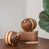 Bee Toothpick Holder: Creative Solid Wood Decorative Desktop Ornament with Cute Mushroom Design