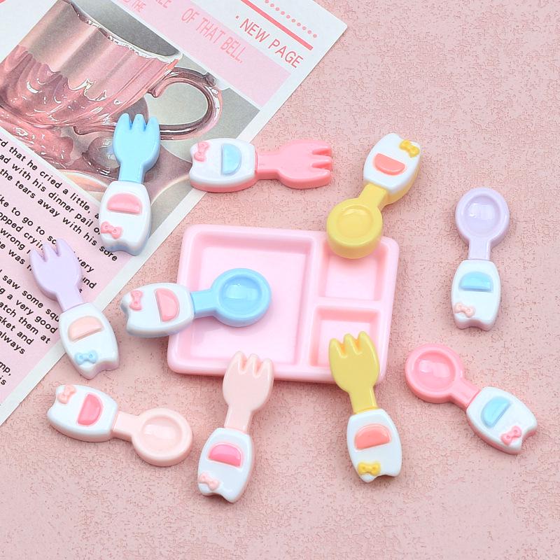 Набор аксессуаров из смолы своими руками: Пряжки для обуви с героями мультфильмов, крем-клей, шпилька для волос, разноцветные украшения в виде ложки в виде котенка